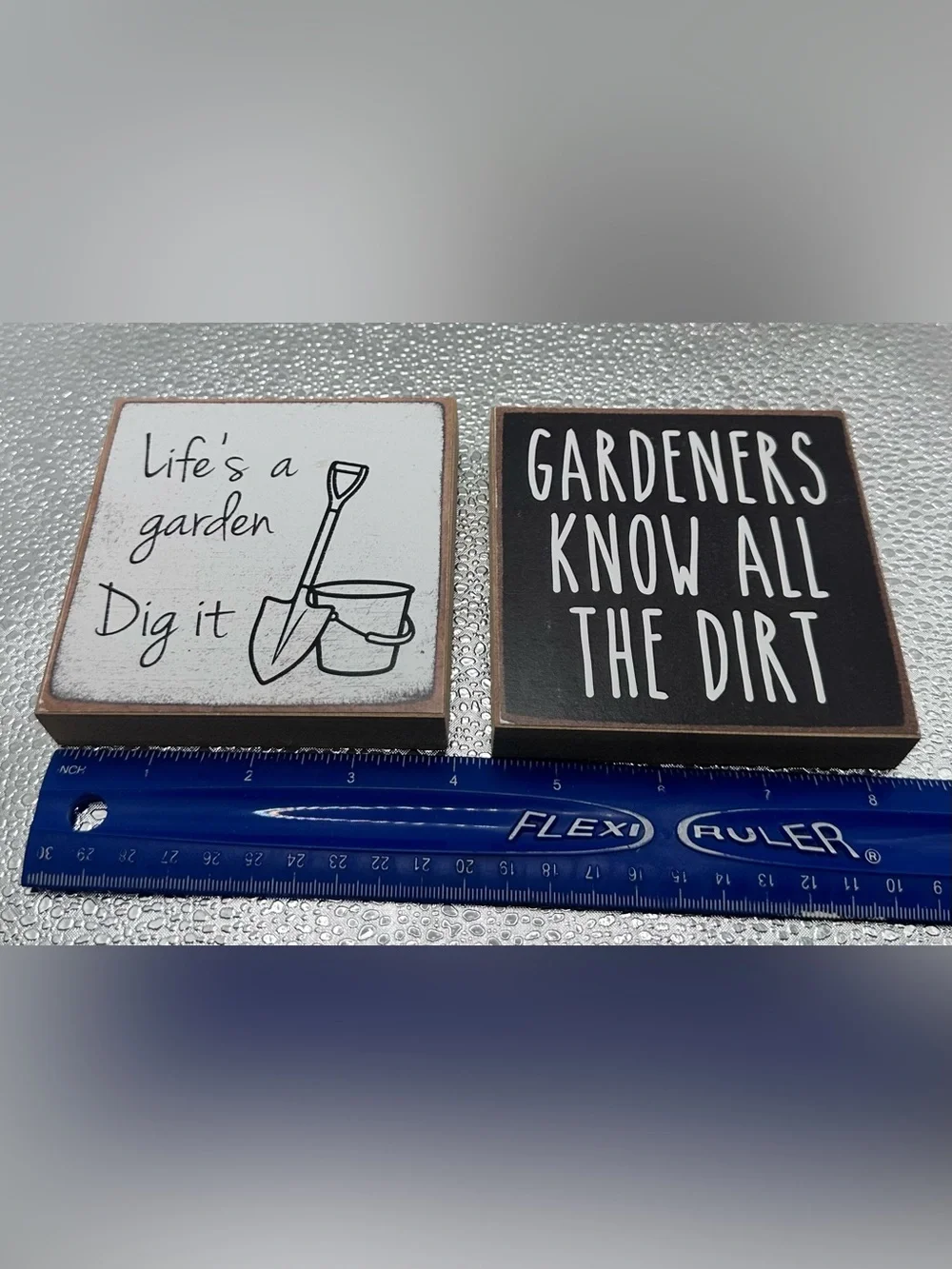 Life's A Garden / Gardeners Know All The Dirt Wood Signs Set New 4x4